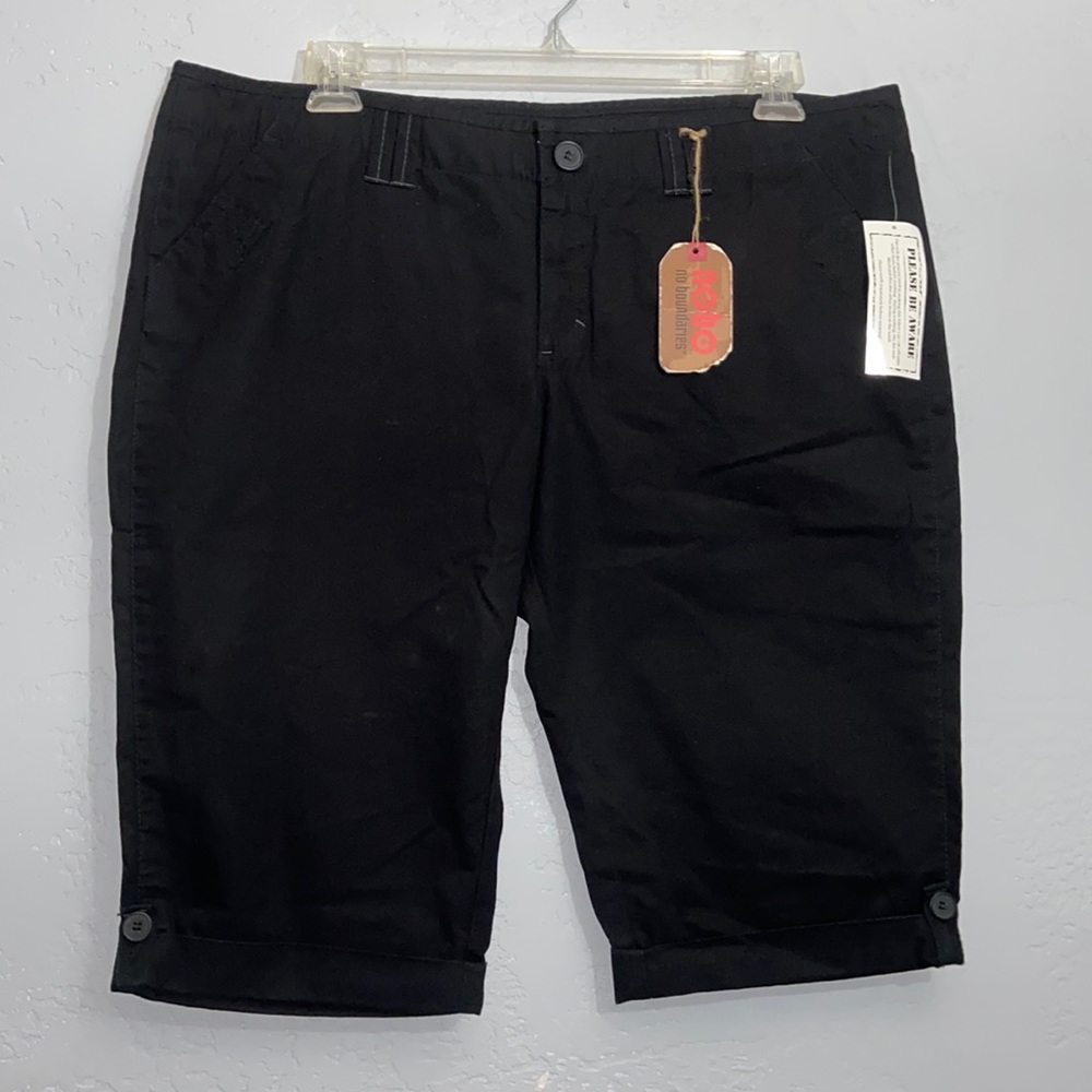 NWT Nobo No Boundaries Capri Jr 19 Plus Size Black Cotton Shorts